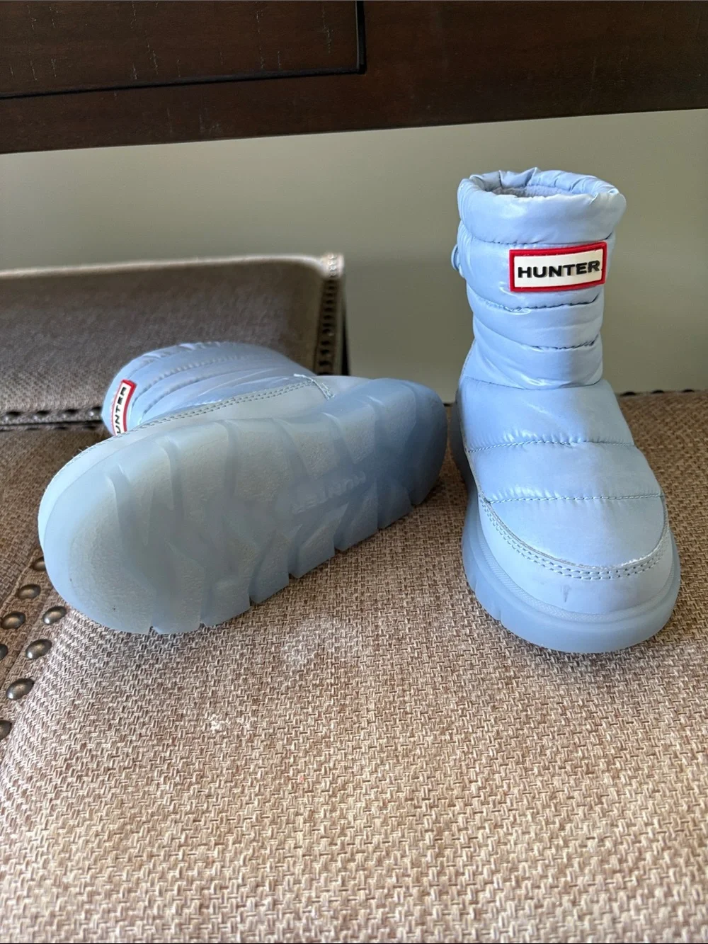 Hunter Kids Powder Blue Puffer Winter Boots
